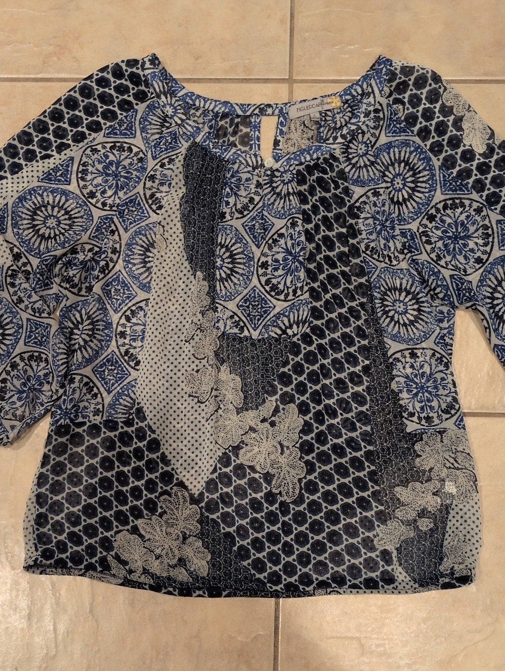 Anthropologie Fig and Flower Boho Blouse Size Large